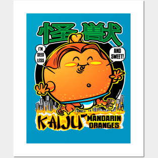 Kaiju Mandarin Orange Cartoon Posters and Art